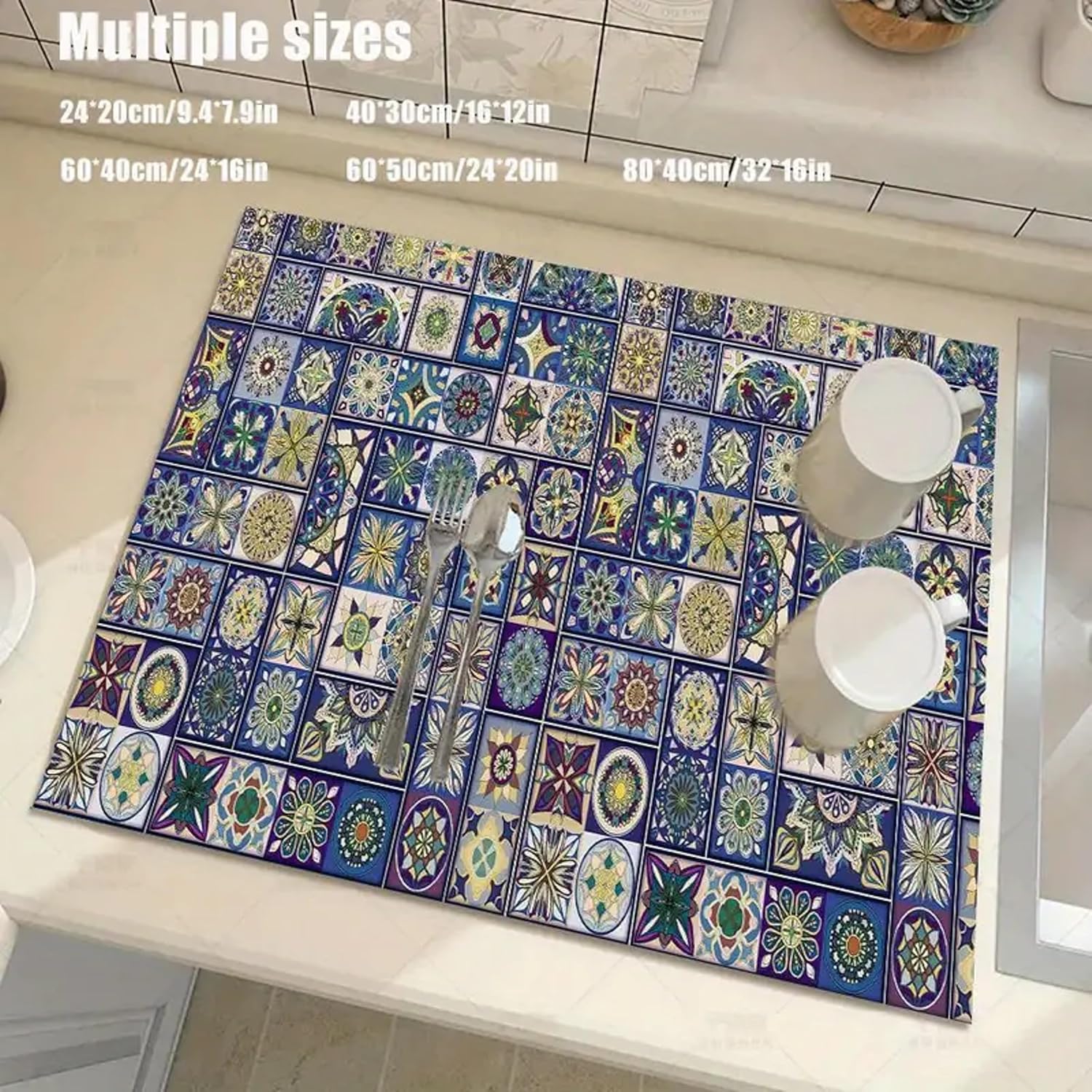 Stone-Inspired Dish Drying Mat - Absorbent, Non-Slip, Stain-Resistant Kitchen Counter Pad Urban Mart