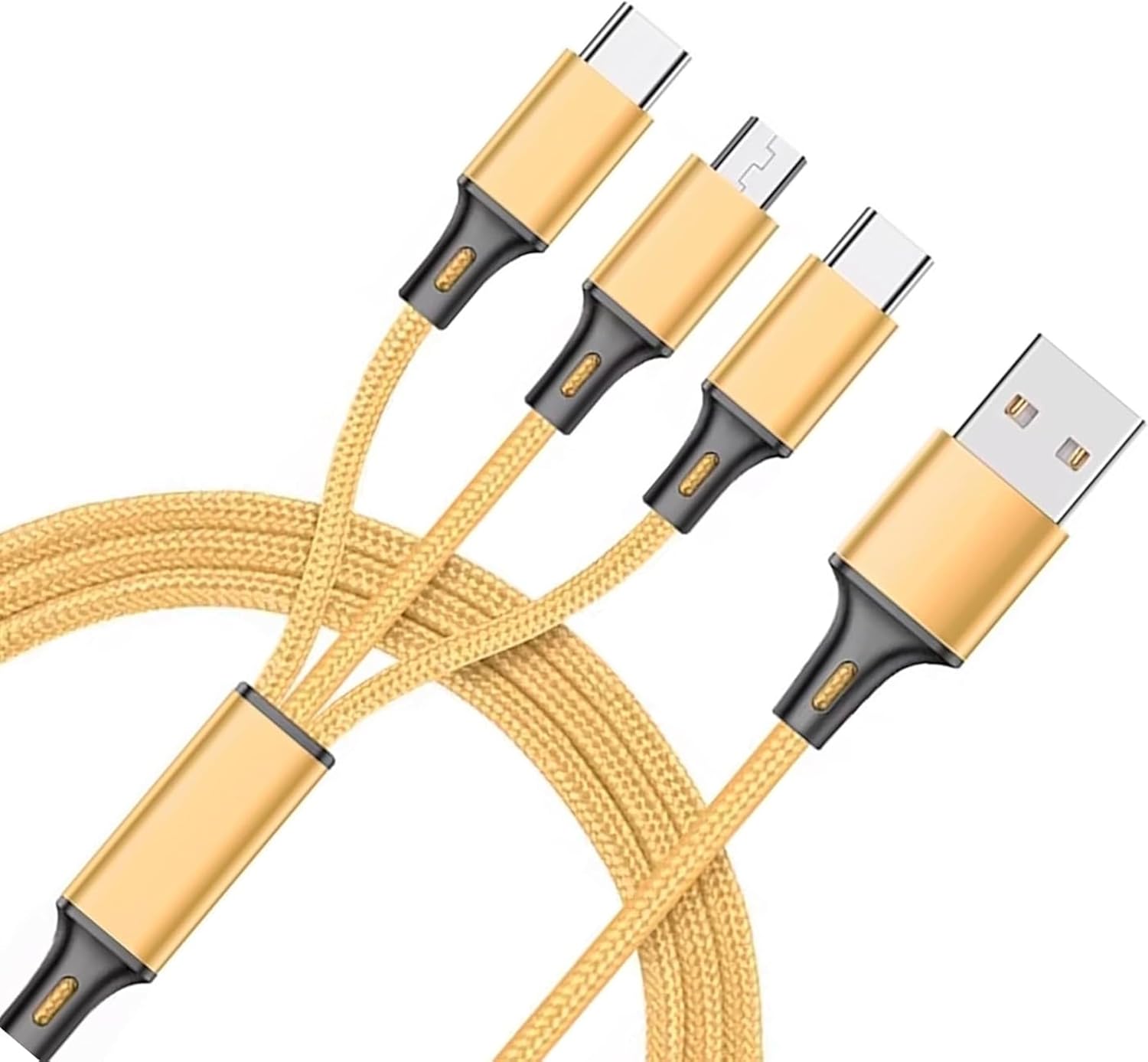 Multi-Port 6A Fast Charging Cable – 3-in USB Adapter for iPhone/Type-C/Micro-USB Urban Mart
